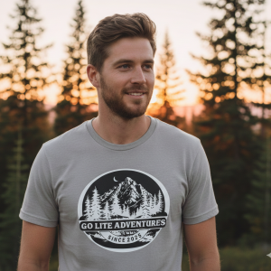 "Go Lite Adventures" Badge T Shirt